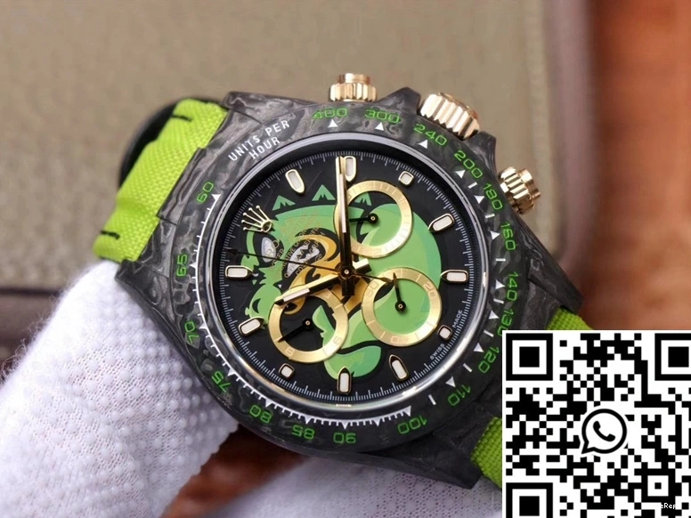 Dragon Exploded Daytona Rolex Green Edition Chronograph Carbon Dial Cosmos Fiber 0114